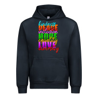 Navy kindness peace inclusion hope equality love diversity Urban Hoodie - HRA Design Shop