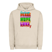 Pigment French Oak kindness peace inclusion hope equality love diversity Urban Hoodie - HRA Design Shop