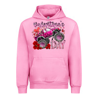 Fuchsia Pink valentines day monster truck Urban Hoodie - RacoonDesign