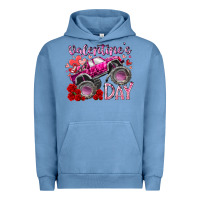 Pigment Pebble Blue valentines day monster truck Urban Hoodie - RacoonDesign