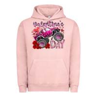 Pigment Salmon valentines day monster truck Urban Hoodie - RacoonDesign