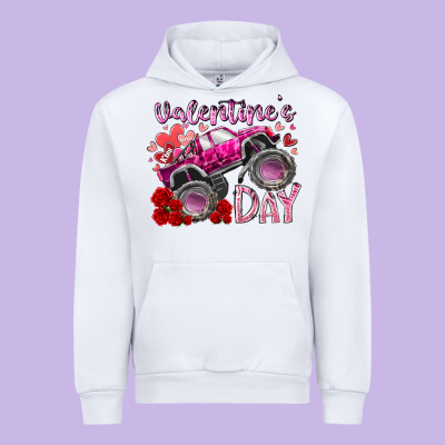 Valentines Day Monster Truck Urban Hoodie Designed By Racoondesign