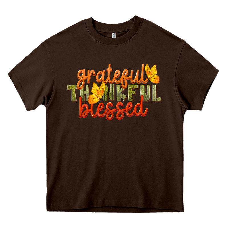 Fall Grateful Thankful Blessed Heavy Core Tee by LillyAllenDesigns | Teevron