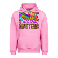 Fuchsia Pink love is all that matters Urban Hoodie - HRA Design Shop