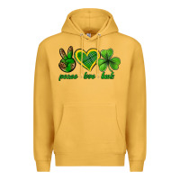 Mustard peace love luck st. patricks day nePeace love luck Premium Hoodie - Neo Western