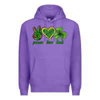 Purple peace love luck st. patricks day nePeace love luck Premium Hoodie - Neo Western