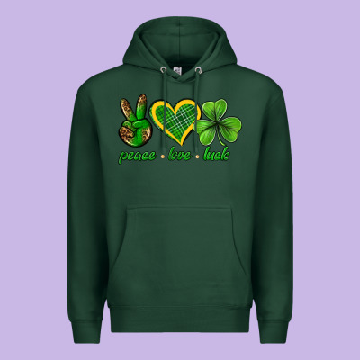 Peace Love Luck St. Patricks Day Nepeace Love Luck Premium Hoodie Designed By Neo Western