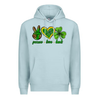 Blue Mist peace love luck st. patricks day nePeace love luck Premium Hoodie - Neo Western