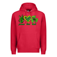 Cardinal peace love luck st. patricks day nePeace love luck Premium Hoodie - Neo Western