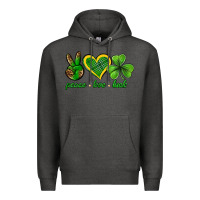 Charcoal Heather peace love luck st. patricks day nePeace love luck Premium Hoodie - Neo Western