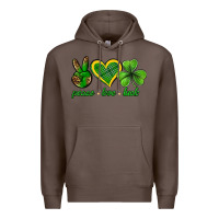Coffee peace love luck st. patricks day nePeace love luck Premium Hoodie - Neo Western