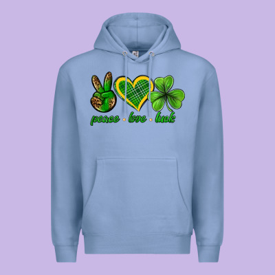 Peace Love Luck St. Patricks Day Nepeace Love Luck Premium Hoodie Designed By Neo Western