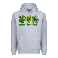 Heather Grey peace love luck st. patricks day nePeace love luck Premium Hoodie - Neo Western