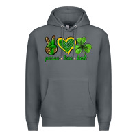 Rock peace love luck st. patricks day nePeace love luck Premium Hoodie - Neo Western