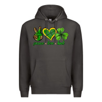 Smoke peace love luck st. patricks day nePeace love luck Premium Hoodie - Neo Western
