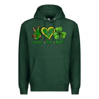 Sports Green peace love luck st. patricks day nePeace love luck Premium Hoodie - Neo Western