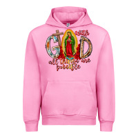Fuchsia Pink With God All Things Are Possible Urban Hoodie - RacoonDesign