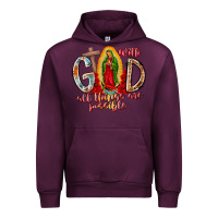 Mauve Wine With God All Things Are Possible Urban Hoodie - RacoonDesign