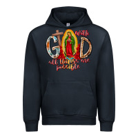 Navy With God All Things Are Possible Urban Hoodie - RacoonDesign