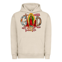 Pigment French Oak With God All Things Are Possible Urban Hoodie - RacoonDesign