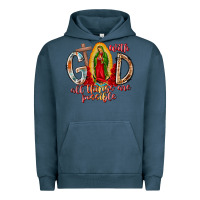 Pigment Midnight Navy With God All Things Are Possible Urban Hoodie - RacoonDesign