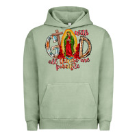 Pigment Oil Green With God All Things Are Possible Urban Hoodie - RacoonDesign