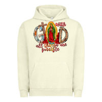 Pigment Pistachio With God All Things Are Possible Urban Hoodie - RacoonDesign