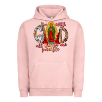 Pigment Salmon With God All Things Are Possible Urban Hoodie - RacoonDesign