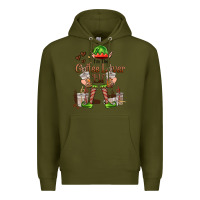 Army Green im the coffee lover elf Premium Hoodie - FaDigitalArtStudio
