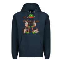 Navy im the coffee lover elf Premium Hoodie - FaDigitalArtStudio