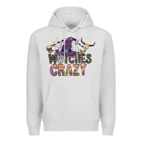 Dove Grey Witches Be Crazy Premium Hoodie - CowhideDigitalArt