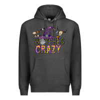 Charcoal Heather Witches Be Crazy Premium Hoodie - CowhideDigitalArt