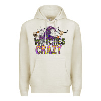 Oatmeal Heather Witches Be Crazy Premium Hoodie - CowhideDigitalArt