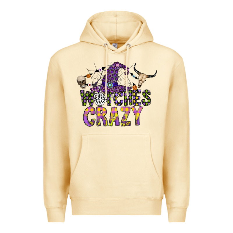 Witches Be Crazy Premium Hoodie by CowhideDigitalArt | Teevron