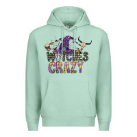 Seafoam Witches Be Crazy Premium Hoodie - CowhideDigitalArt