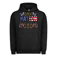 Pigment Black one nation under god Urban Hoodie - CowhideDigitalArt
