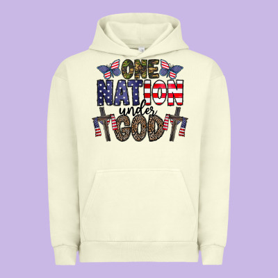 One Nation Under God Urban Hoodie Designed By Cowhidedigitalart