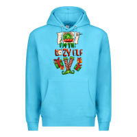 Ocean Blue im the lazy elf Premium Hoodie - FaDigitalArtStudio