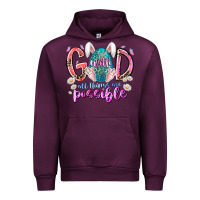 Mauve Wine with god all things are possible Urban Hoodie - RacoonDesign