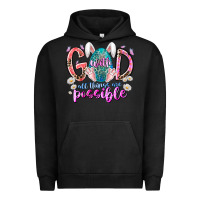 Pigment Black with god all things are possible Urban Hoodie - RacoonDesign