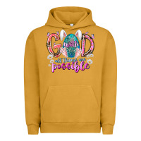 Pigment Peanut Butter with god all things are possible Urban Hoodie - RacoonDesign