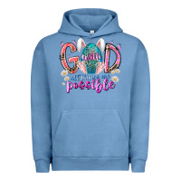 Pigment Pebble Blue with god all things are possible Urban Hoodie - RacoonDesign