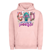 Pigment Salmon with god all things are possible Urban Hoodie - RacoonDesign