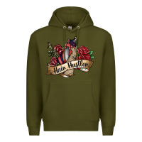 Army Green hair hustler spray Premium Hoodie - SublimationCraftShop