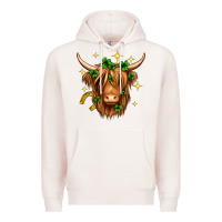 Pale Pink St. Patrick's Day Highland Cow Premium Hoodie - Neo Western