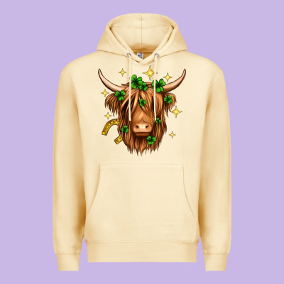 St. Patrick's Day Highland Cow Premium Hoodie Designed By Neo Western