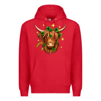 Red St. Patrick's Day Highland Cow Premium Hoodie - Neo Western