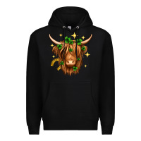 Black St. Patrick's Day Highland Cow Premium Hoodie - Neo Western
