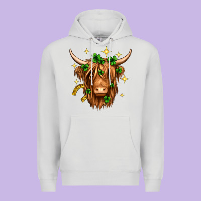 St. Patrick's Day Highland Cow Premium Hoodie Designed By Neo Western