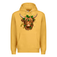 Mustard St. Patrick's Day Highland Cow Premium Hoodie - Neo Western
